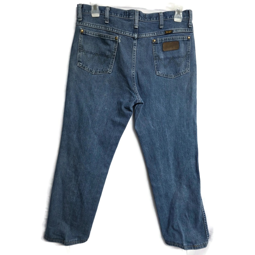 Wrangler George Strait Cowboy Cut Jeans Mens 34x32 Blue Denim 936GSHD Wash